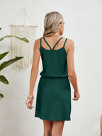 Hollow swimsuit cover cross back bohemian summer dress