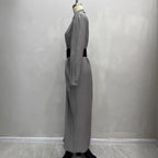 Collar breasted shirt dress with waistband dress