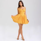 Backless A-line fluffy dress short princess dress