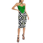 Sling Open Back Mid Skirt Dress
