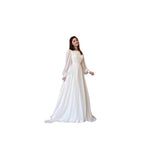 French Court Style White Double Layer Chiffon Full Skirt Princess Fairy Long Dress