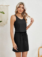 Hollow swimsuit cover cross back bohemian summer dress