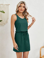 Hollow swimsuit cover cross back bohemian summer dress