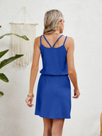 Hollow swimsuit cover cross back bohemian summer dress