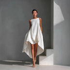 Long Dress for Women Sleeveless Casual V Front Short Back Long Design