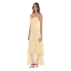 Style Strapless Tie-Back Casual Elegant Maxi Dress for Women