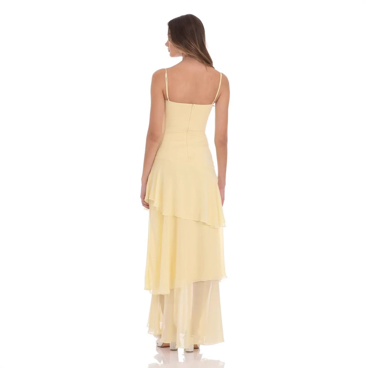 Style Strapless Tie-Back Casual Elegant Maxi Dress for Women
