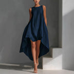 Long Dress for Women Sleeveless Casual V Front Short Back Long Design