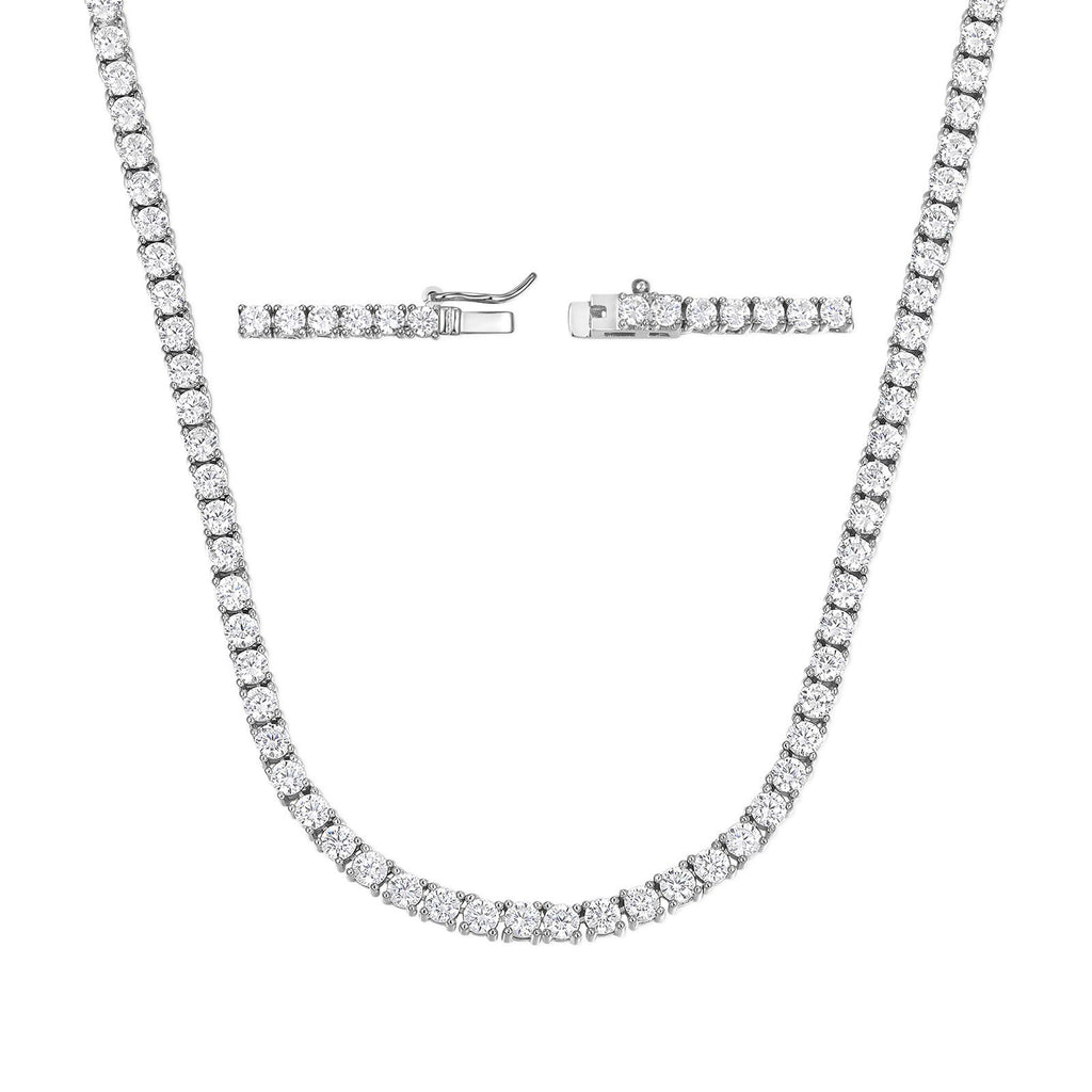 Copper Plated 18K Gold Zirconia Tennis Necklace Fashion Trendy Style Neck Chain