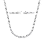 Copper Plated 18K Gold Zirconia Tennis Necklace Fashion Trendy Style Neck Chain