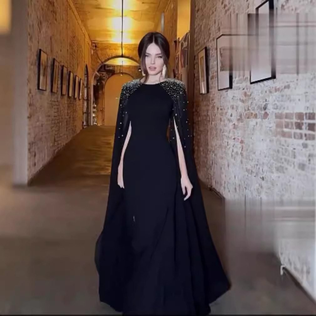 Women's Dress with Rhinestone Long Robe Evening Gown