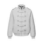 Men's Streetwear Double-Breasted Stand Collar Padded Jacket Oversized Casual Coat
