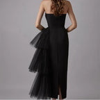 Bandage dress new high waisted dinner dress strapless mesh dress