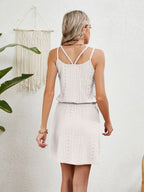 Hollow swimsuit cover cross back bohemian summer dress