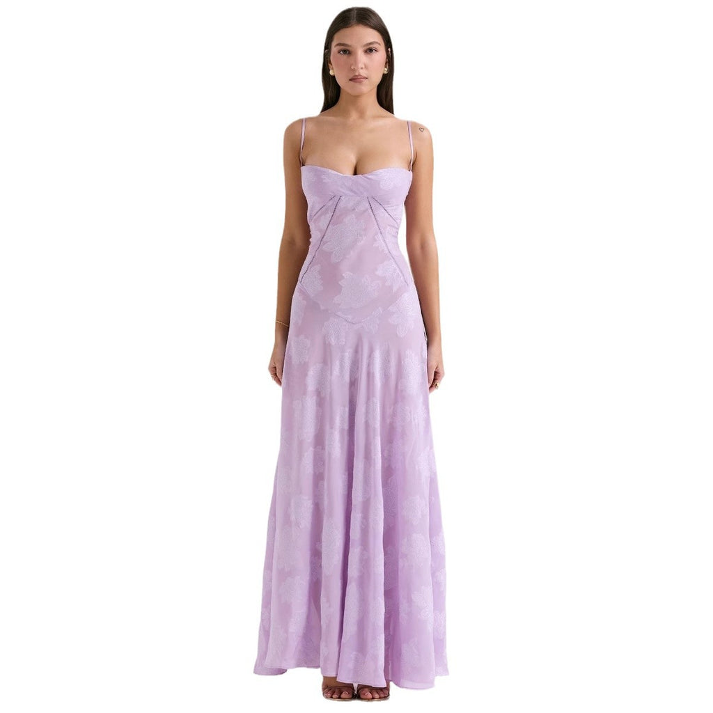 Backless Square Neck Dress for Women