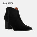 Autumn and Winter New Martin Boots Women's Fashion Suede Short Boots Thick Heels Boots Large Size