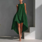 Long Dress for Women Sleeveless Casual V Front Short Back Long Design