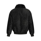 Casual Men's Loose Fit High Collar Fur Trim Cotton Padded Baseball Jacket