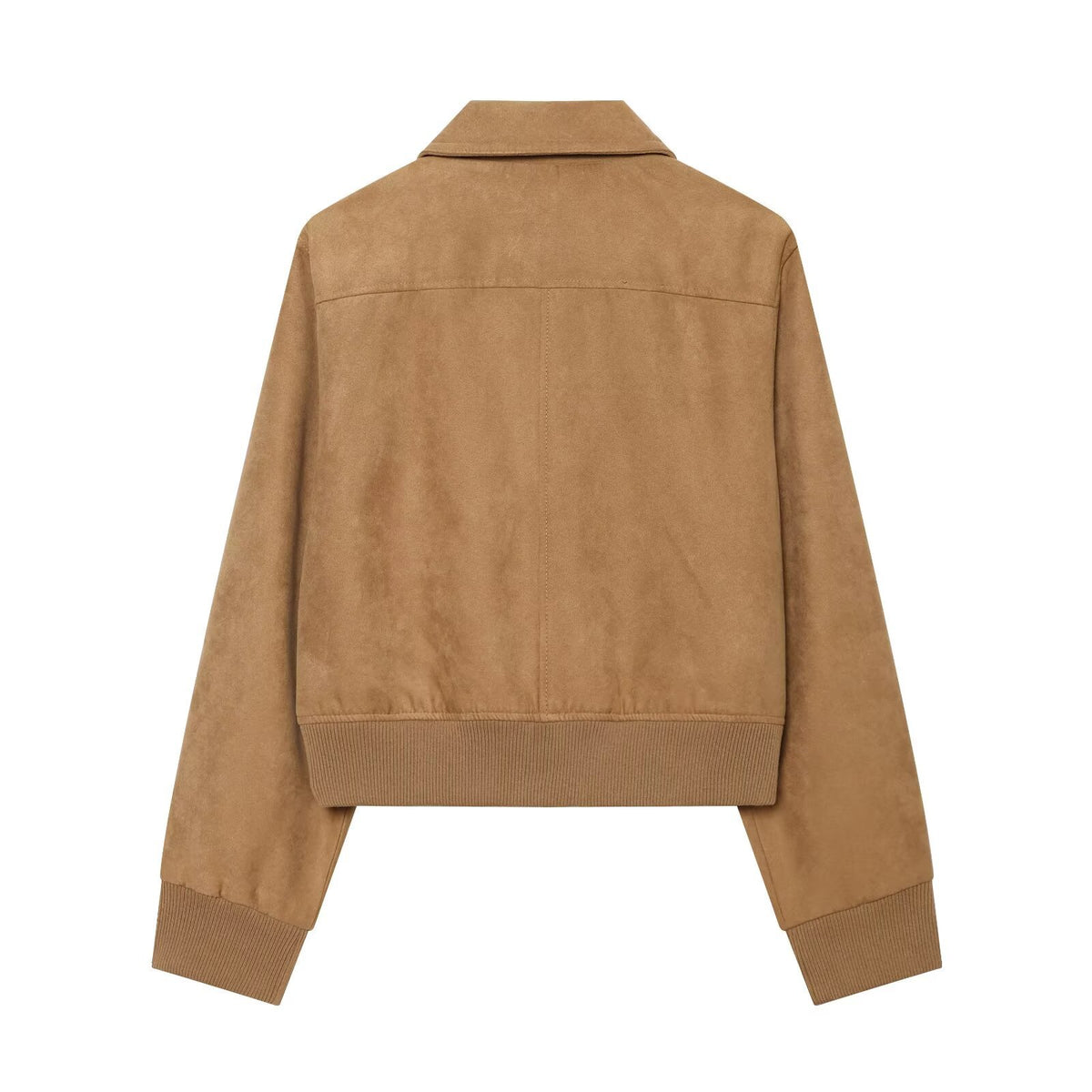 Casual collar long sleeved solid color pilot jacket