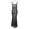 Suspender Dress Mesh Back Lace-Up
