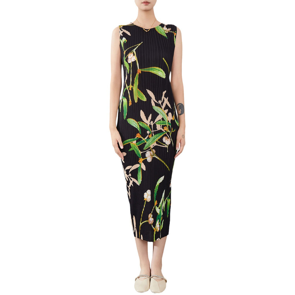 Round neck vest dress sleeveless dress