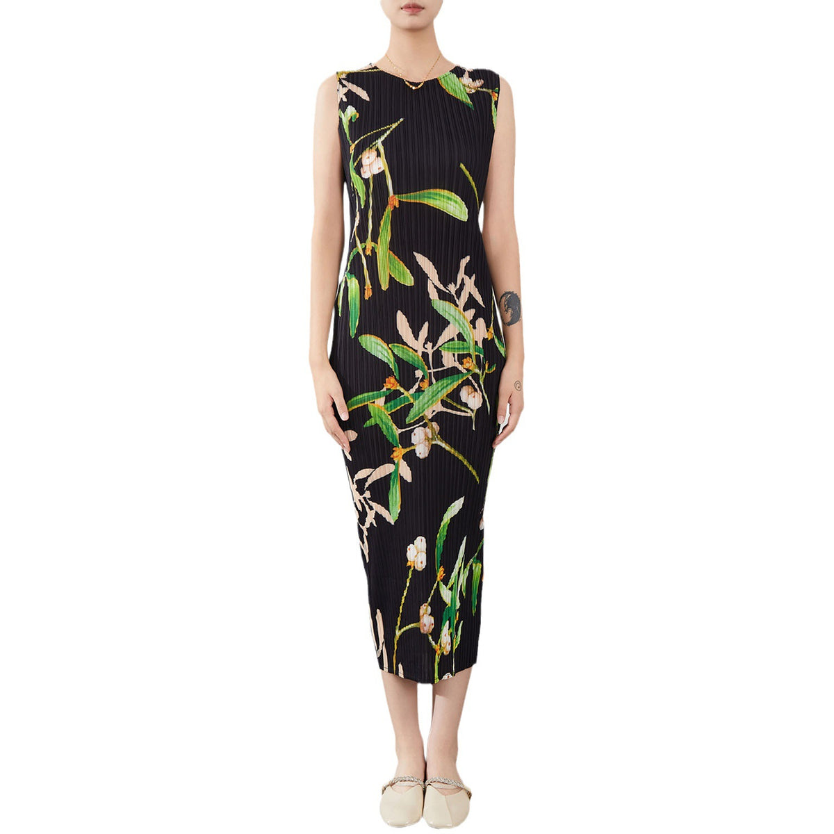 Round neck vest dress sleeveless dress