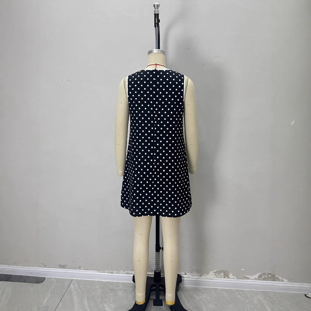 Wave pattern sleeveless dress
