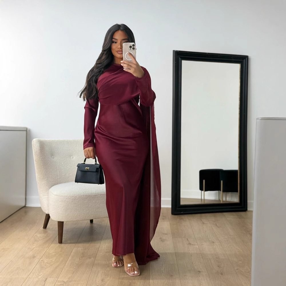 Women's Bodycon Satin Chiffon Evening Dress