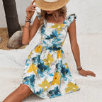Floral sleeveless dress for women