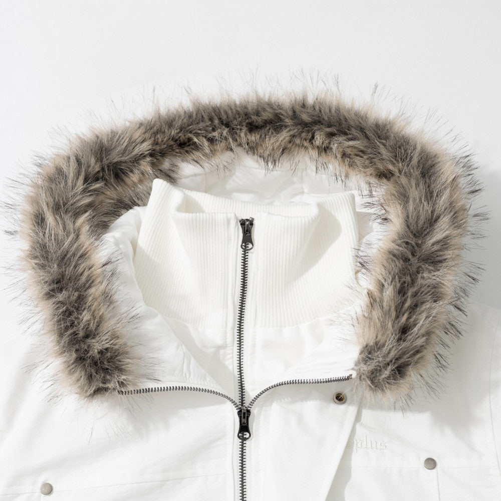 Men's Vibe Cotton Padded Jacket Double Zipper Hooded Stand Collar Flight Jacket