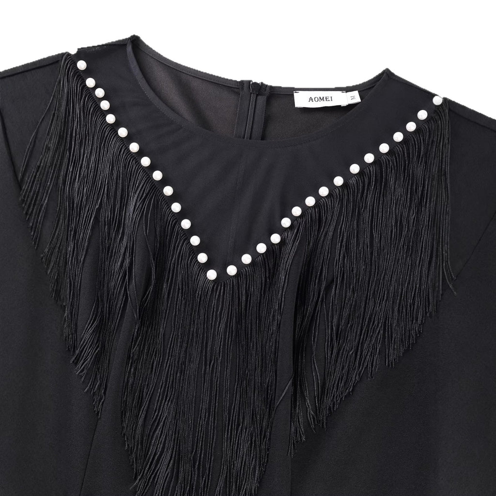 Tassel V-neck dress
