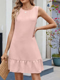 Tied Back Ruffled Mini Tank Dress