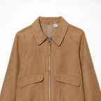 Casual collar long sleeved solid color pilot jacket