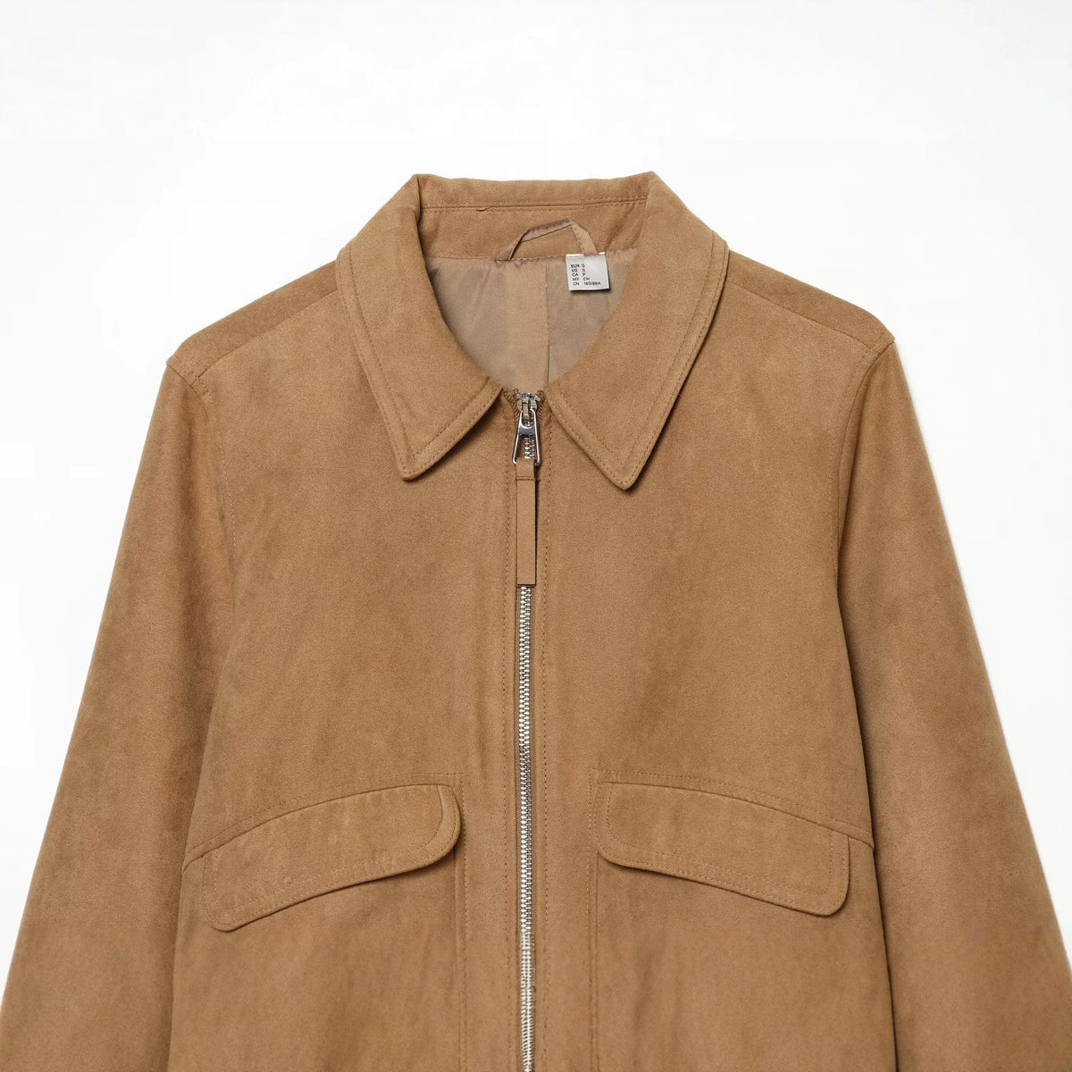 Casual collar long sleeved solid color pilot jacket