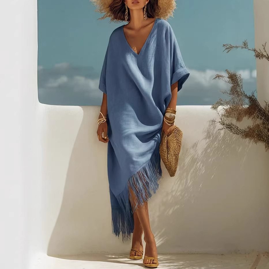 New Casual Beach Travel TK Comfortable Fringe V-neck Sexy Atmosphere Dress