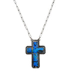 Polished Colored Stone Western Cross Necklace