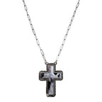 Polished Colored Stone Western Cross Necklace