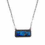Polished Color Stone Bar Necklace