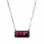 Polished Color Stone Bar Necklace
