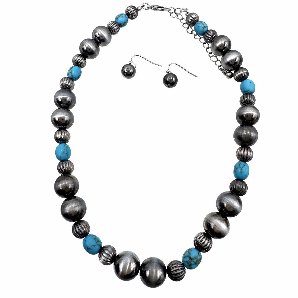 Navajo and Turquoise Beads Collar Necklace