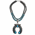 Squash Blossom Pendant Chunky Layered Necklace Set