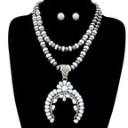 Squash Blossom Pendant Chunky Layered Necklace Set – view 2