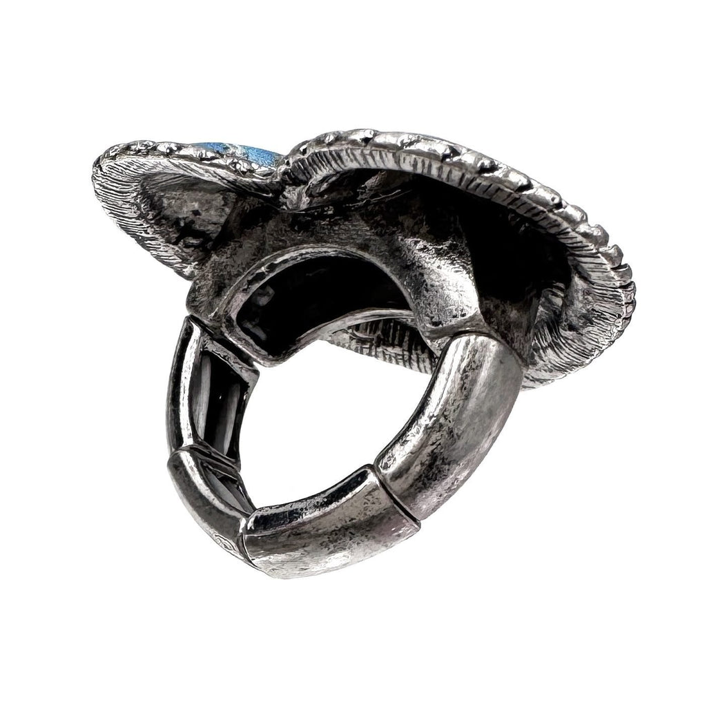 Polished Color Stone Heart Ring – view 3