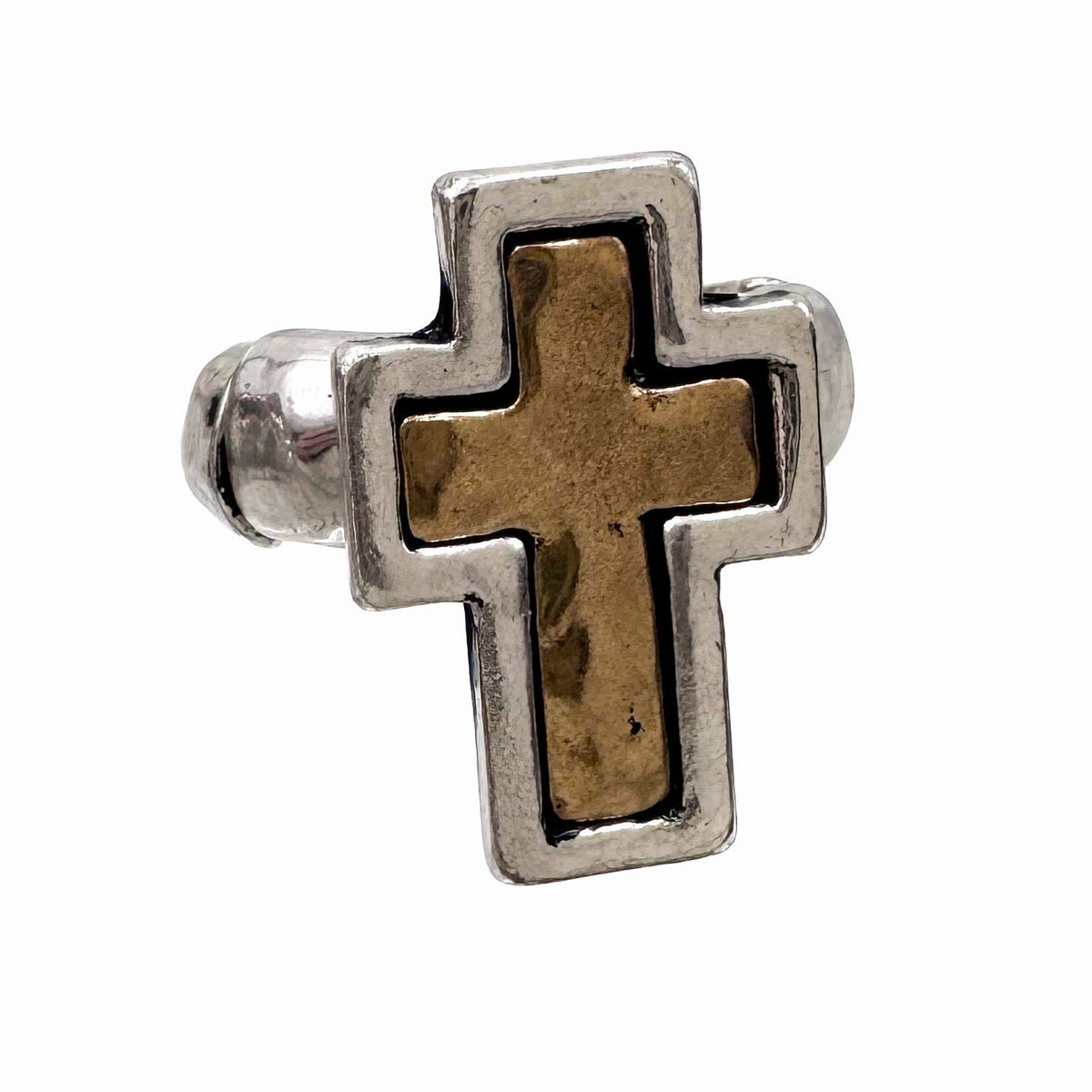 Cross Metal Stretch Ring