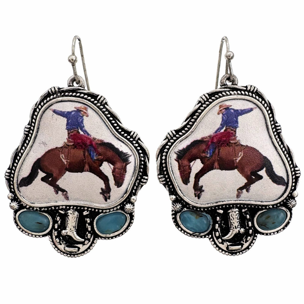 Cowboy Horseback Rider Western Earrings