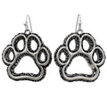 Silver Cutout Paw Earrings
