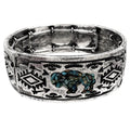 Silver Aztec Native Buffalo Turquoise Bracelet