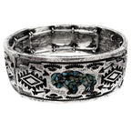 Silver Aztec Native Buffalo Turquoise Bracelet