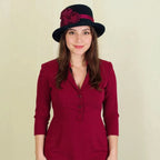Black 1920s Cloche Hat