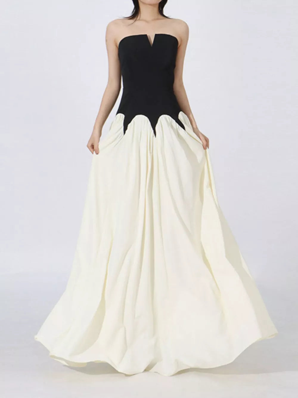 Two Tone Tube Maxi Dress